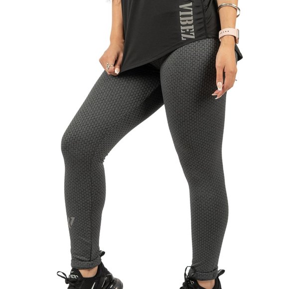 Protein Vibez Pants - Women's Honeycomb Leggings Dark Gray (NEW)